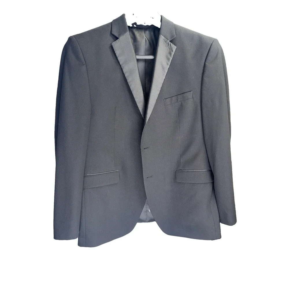New 44R Men's Perry Ellis Portfolio Black Tuxedo Coat Dinner Jacket Blazer